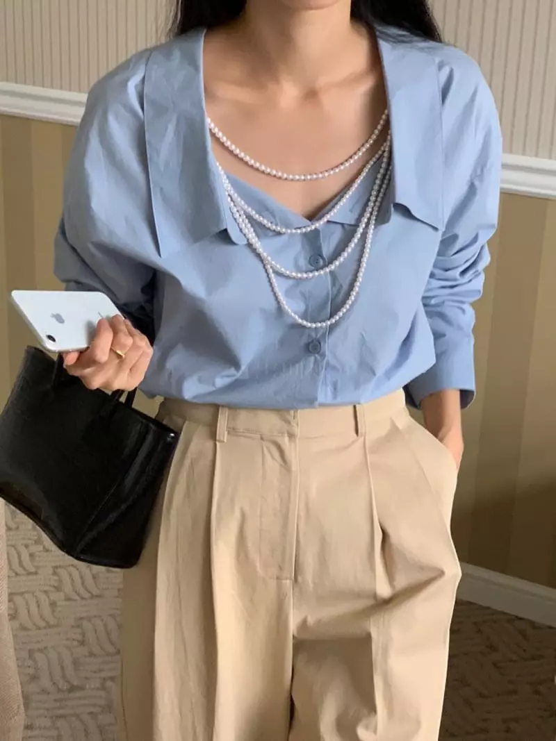 Chapter - Korean Women Fashion - #womensfashion - Pearl Cris Blouse - 5