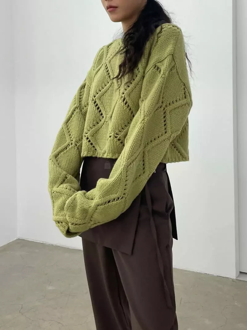 Charlotte - Korean Women Fashion - #momslook - Merry Crop Knit Tee