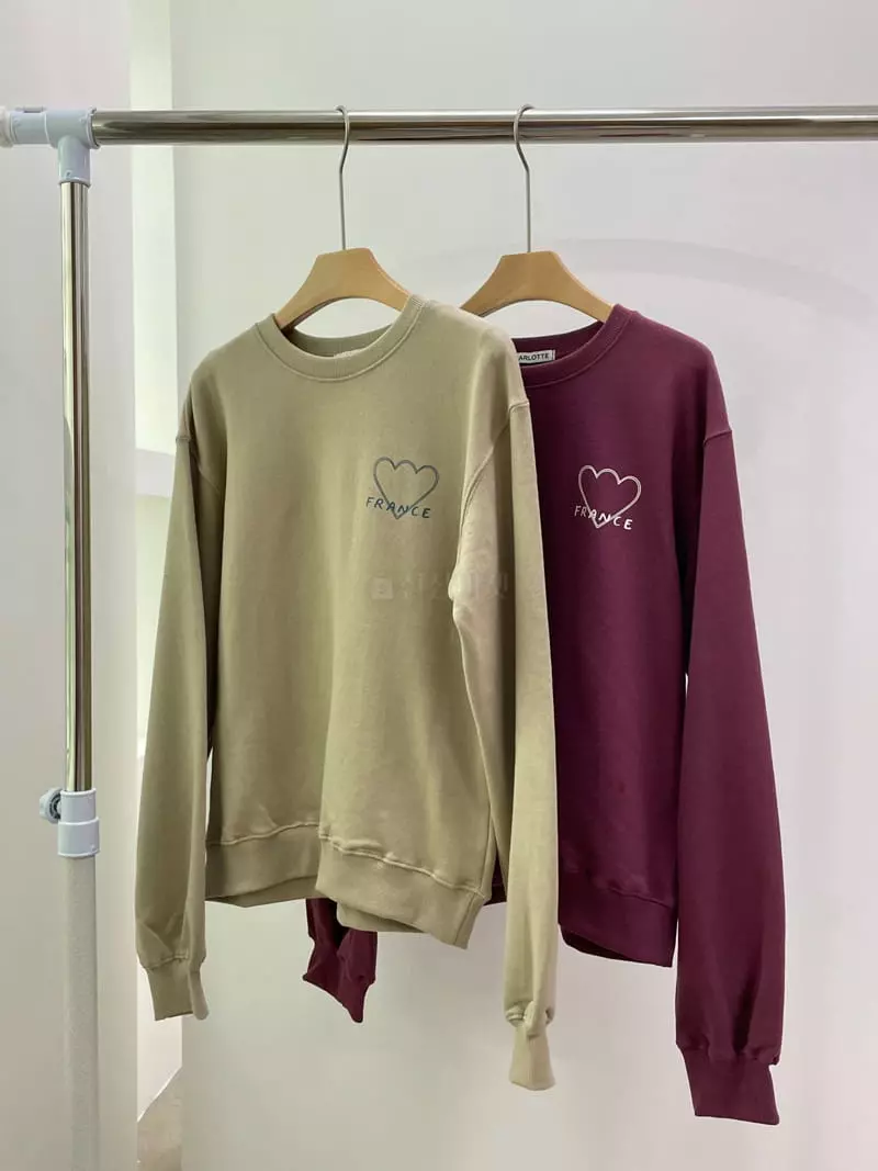 Charlotte - Korean Women Fashion - #momslook - Heart Sweatshirt - 6
