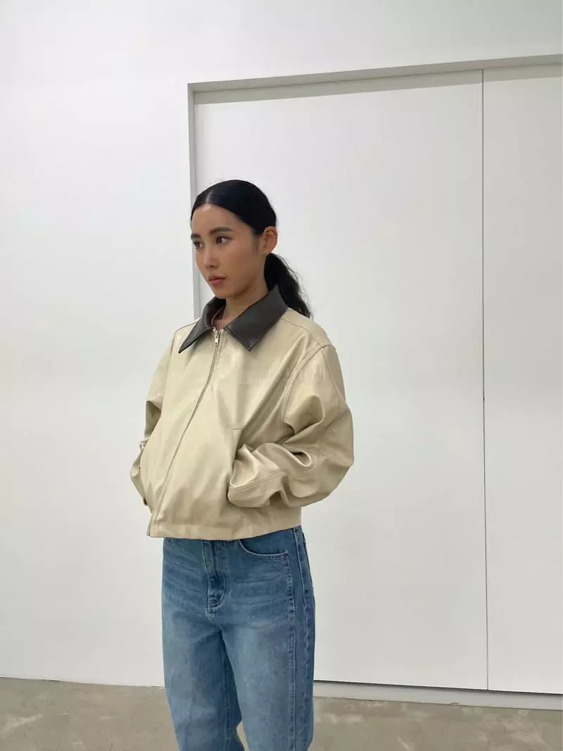 Charlotte - Korean Women Fashion - #vintagekidsstyle - Color Leather Jacket - 4