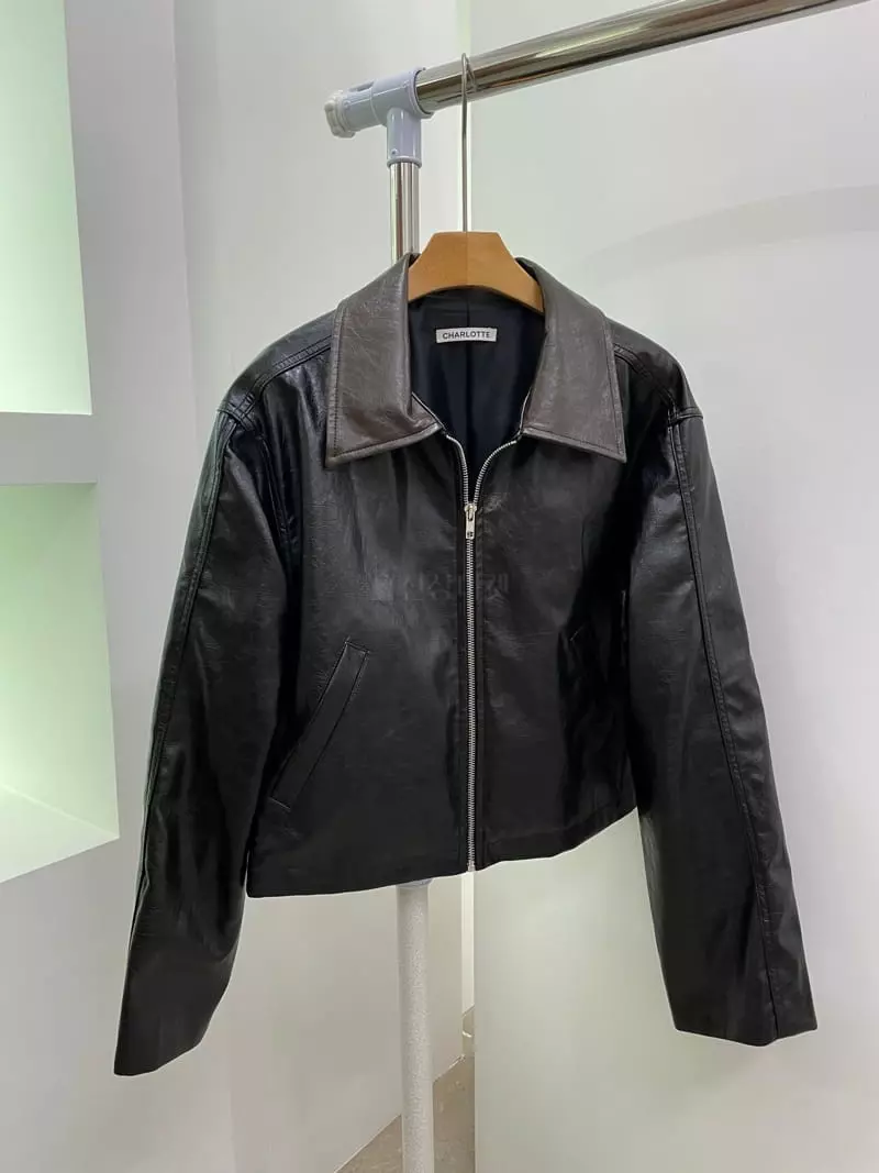 Charlotte - Korean Women Fashion - #romanticstyle - Color Leather Jacket - 6