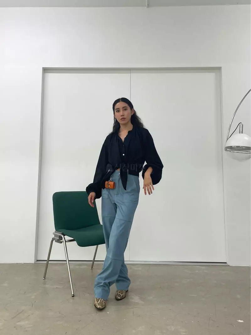 Charlotte - Korean Women Fashion - #shopsmall - V Neck Shirring Blouse - 6