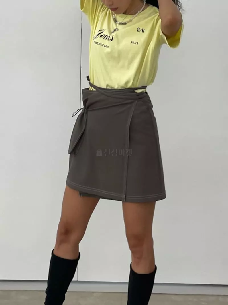 Charlotte - Korean Women Fashion - #thelittlethings - Stitch Wrap Skirt - 3