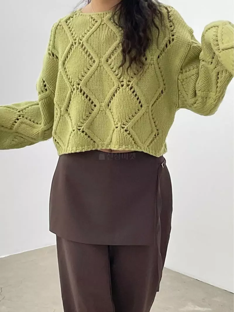Charlotte - Korean Women Fashion - #vintageinspired - Merry Crop Knit Tee - 3