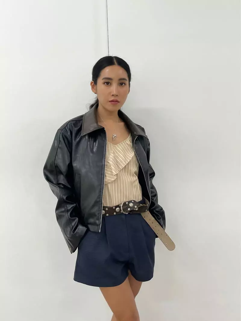 Charlotte - Korean Women Fashion - #vintagekidsstyle - Color Leather Jacket - 3