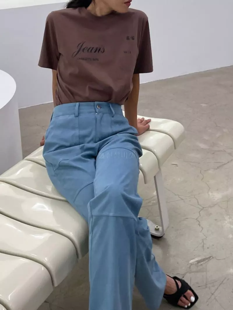 Charlotte - Korean Women Fashion - #womensfashion - Jeans Short Sleeves Tee - 3