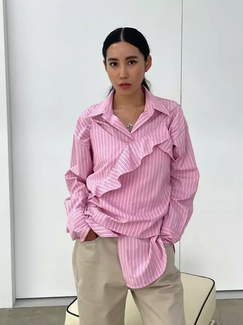 Charlotte - Korean Women Fashion - #womensfashion - Public Strieps Shirt