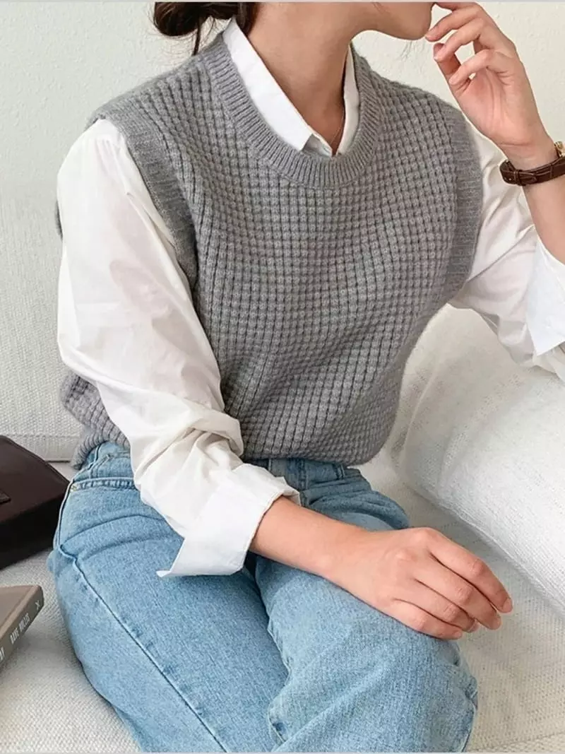 Chemi - Korean Women Fashion - #momslook - May Vest Knit