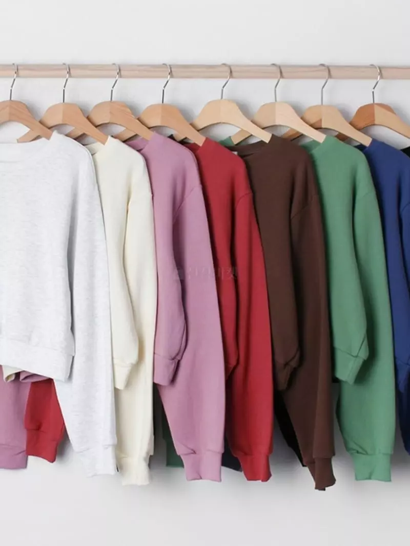 Chemi - Korean Women Fashion - #momslook - Crop Morning Sweatshirt - 7