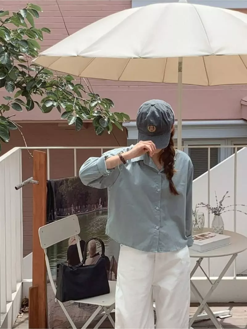 Chemi - Korean Women Fashion - #momslook - Hana Crop Shirt - 3