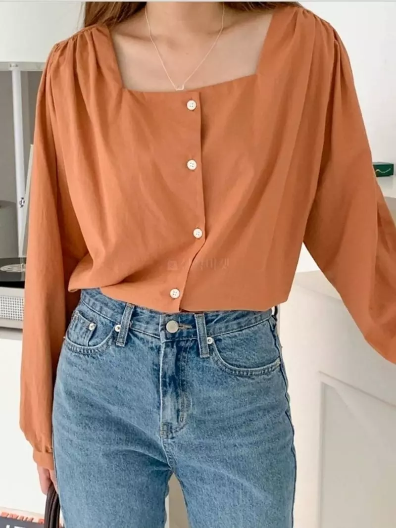 Chemi - Korean Women Fashion - #momslook - Cube Shirt - 2