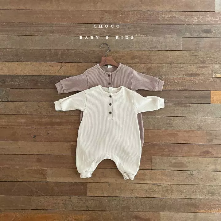 Choco bebe - Korean Baby Fashion - #babyboutique - Waffle Button Bodysuit