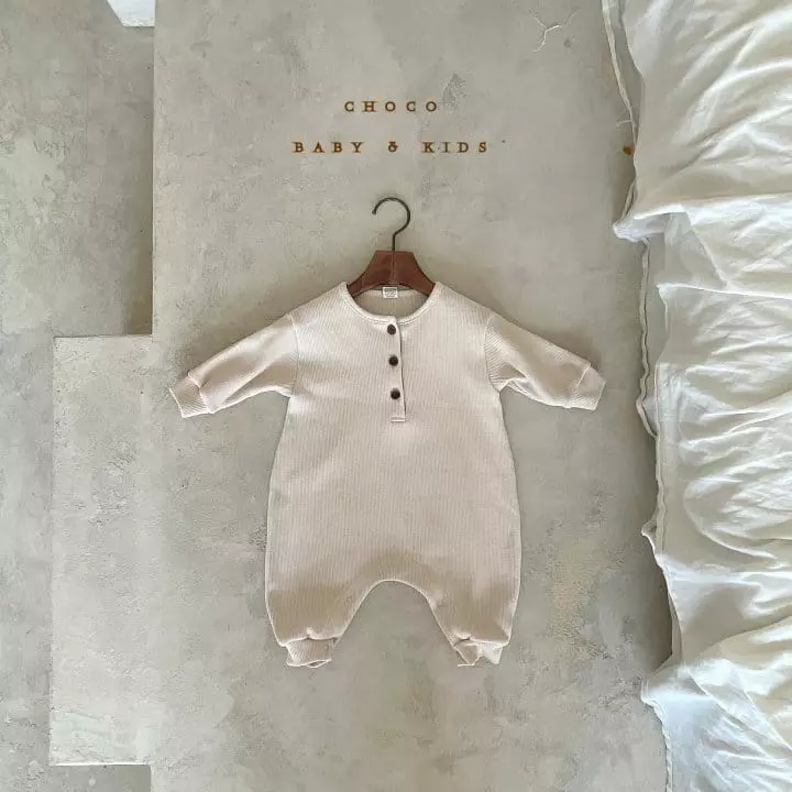 Choco bebe - Korean Baby Fashion - #babyfashion - Waffle Button Bodysuit - 5