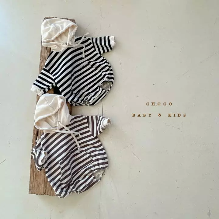 Choco bebe - Korean Baby Fashion - #onlinebabyboutique - Hoody Stripes Bodysuit - 7