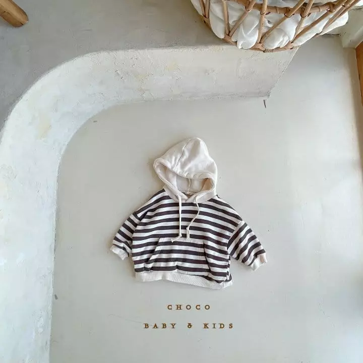 Choco bebe - Korean Children Fashion - #childofig - Hoody Stripes Tee - 8