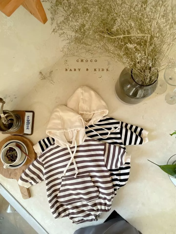 Choco bebe - Korean Children Fashion - #childofig - Hoody Stripes Tee - 9
