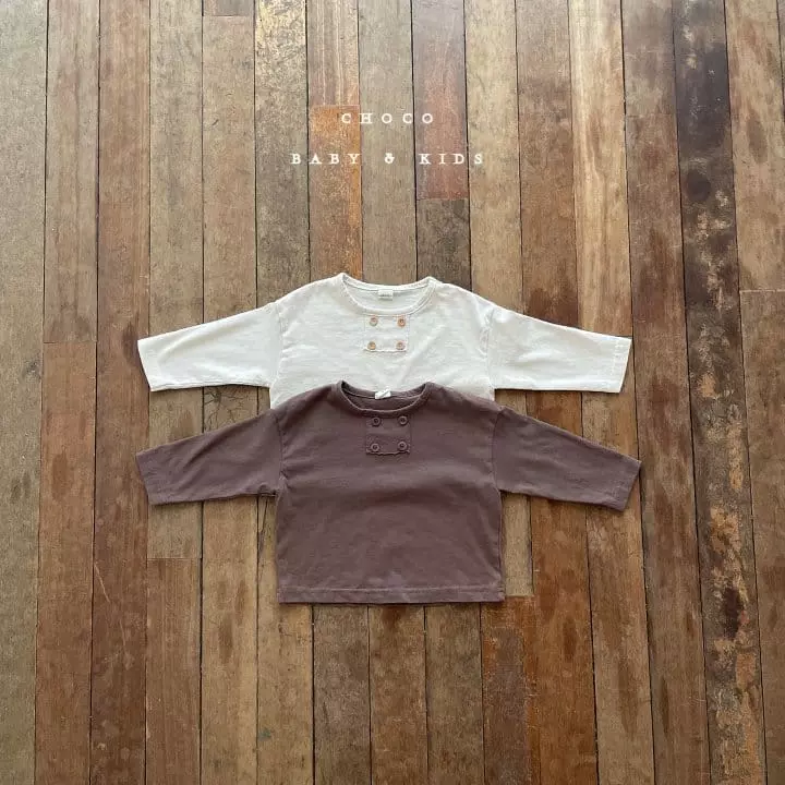 Choco bebe - Korean Children Fashion - #designkidswear - Button Tee