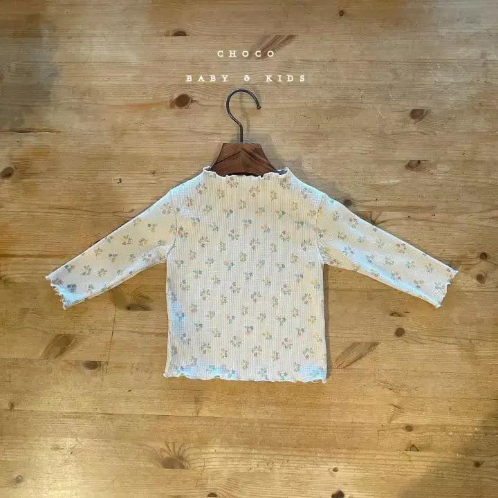 Choco bebe - Korean Children Fashion - #kidsshorts - Waffle Flower Tee - 6