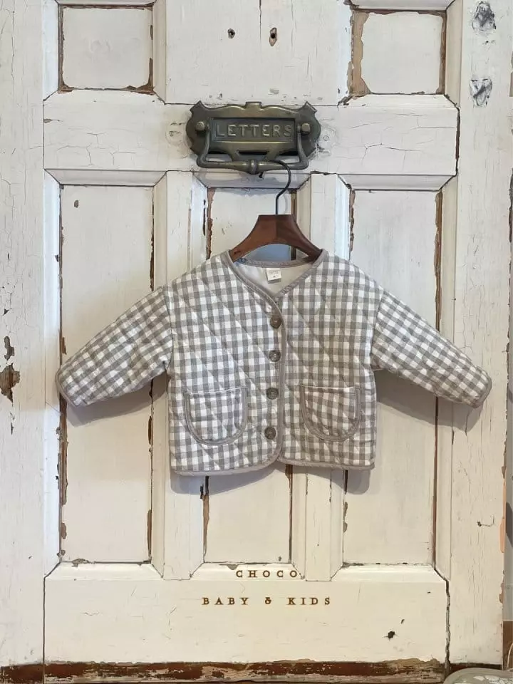 Choco bebe - Korean Children Fashion - #fashionkids - Entic Check Jacket - 4