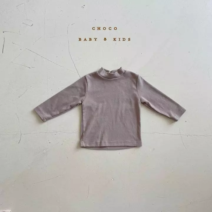Choco bebe - Korean Children Fashion - #kidsshorts - Basic Turtleneck Tee - 2