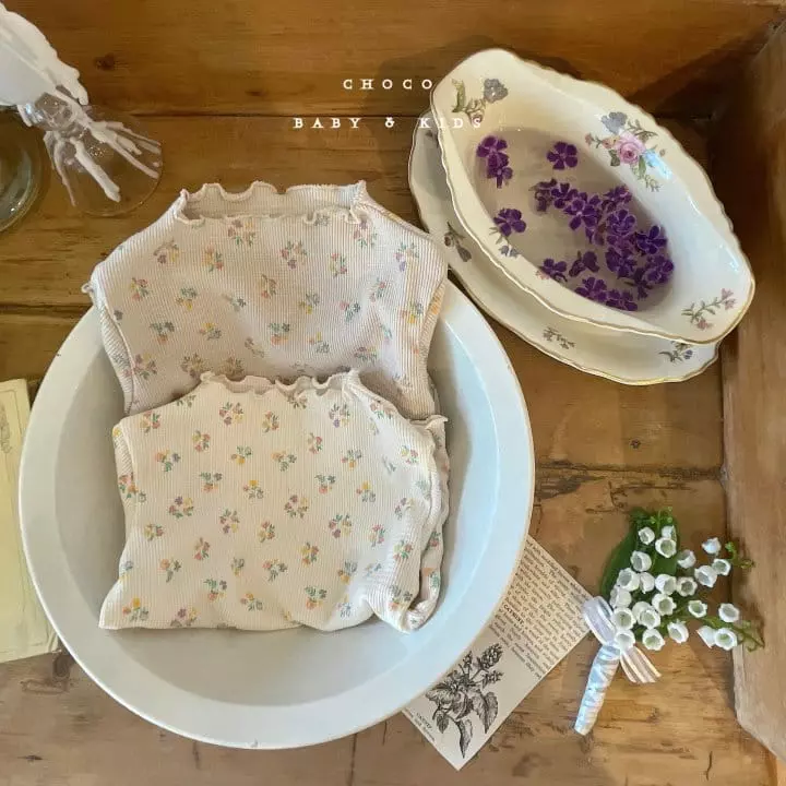 Choco bebe - Korean Children Fashion - #littlefashionista - Waffle Flower Tee - 10