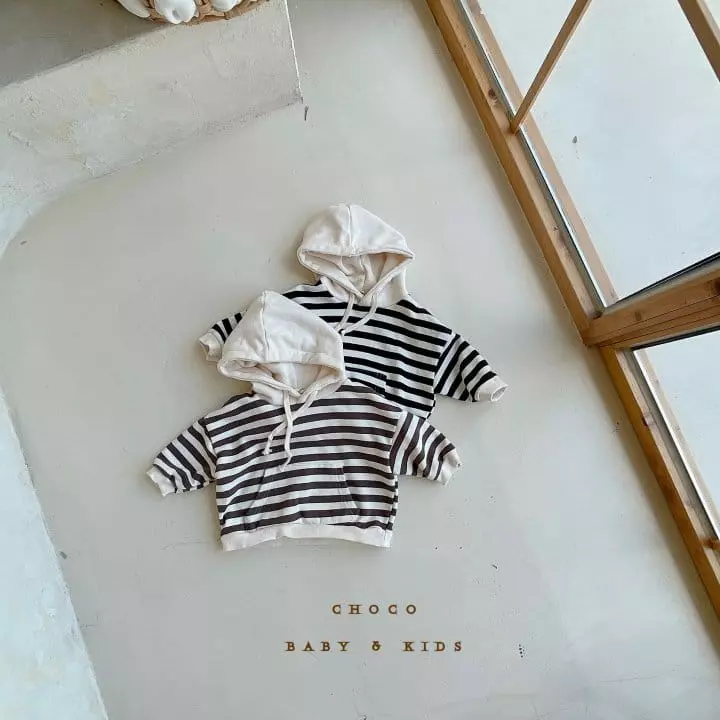 Choco bebe - Korean Children Fashion - #minifashionista - Hoody Stripes Tee - 6