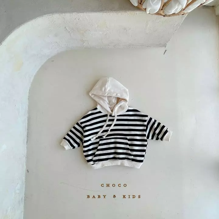 Choco bebe - Korean Children Fashion - #prettylittlegirls - Hoody Stripes Tee - 7