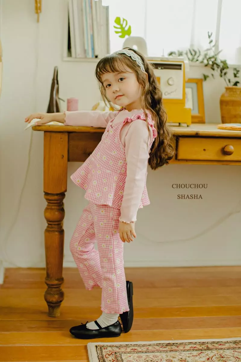 Chouchou Shasha - Korean Children Fashion - #todddlerfashion - Little Girl Top Bottom Set - 3