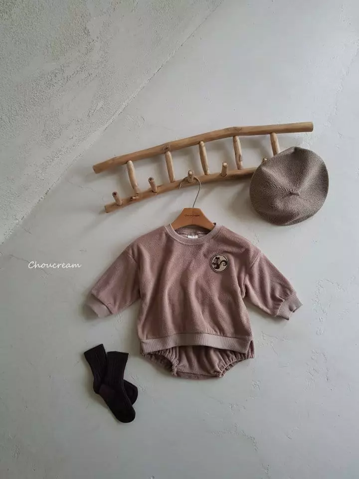 Choucream - Korean Baby Fashion - #babyclothing - Squirrel Terry Top Bottom Set