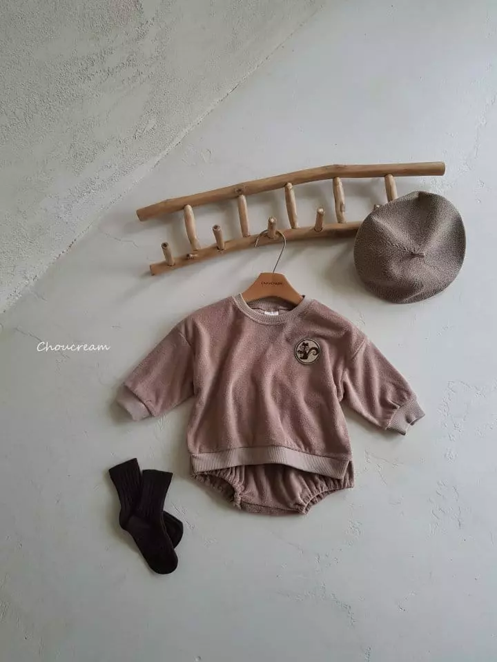 Choucream - Korean Baby Fashion - #babyfashion - Squirrel Terry Top Bottom Set - 2