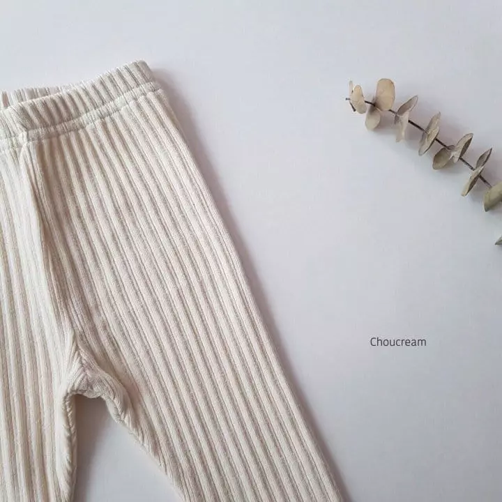 Choucream - Korean Baby Fashion - #babygirlfashion - Rib Foot Leggings - 6