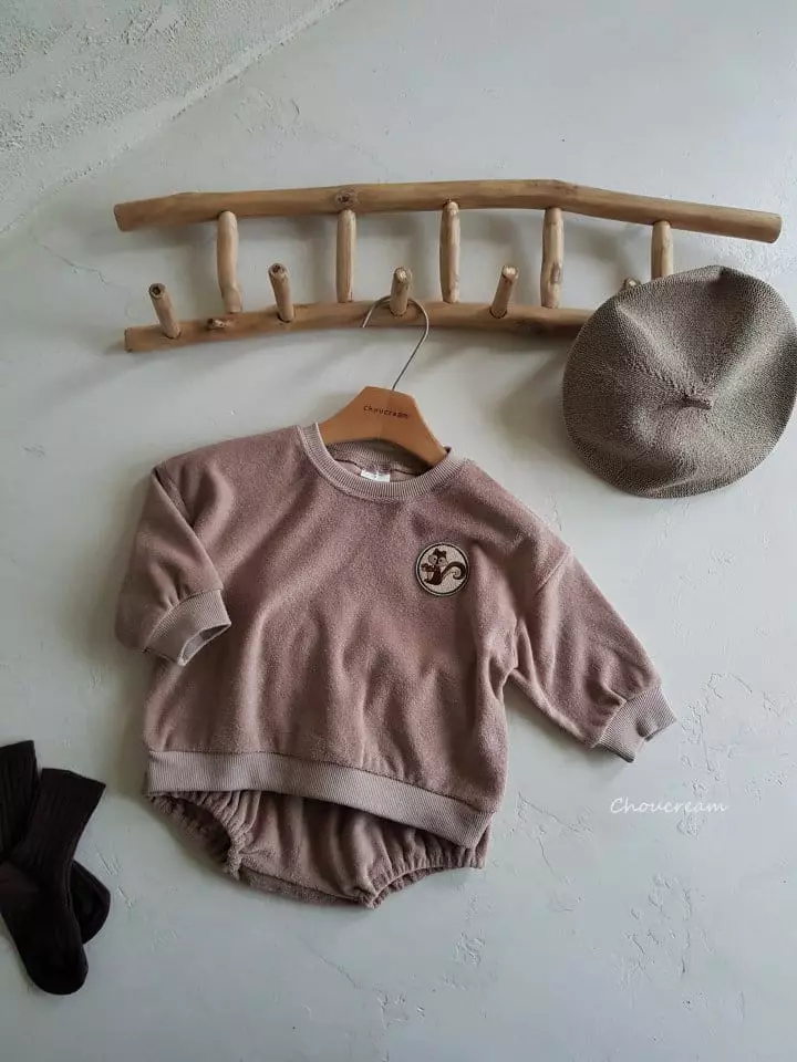 Choucream - Korean Baby Fashion - #babylifestyle - Squirrel Terry Top Bottom Set - 5