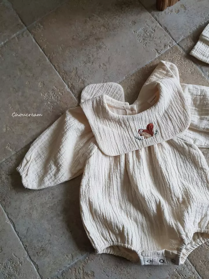 Choucream - Korean Baby Fashion - #babyoninstagram - Squirrel Collar Bodysuit - 7