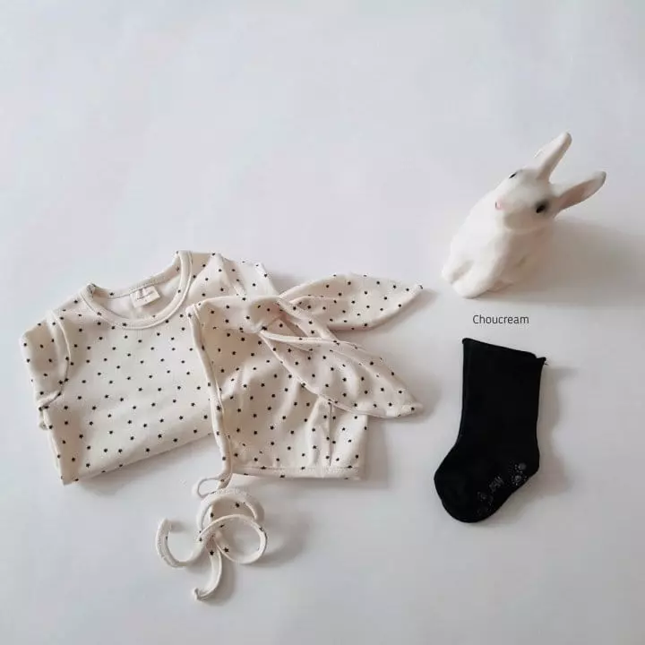 Choucream - Korean Baby Fashion - #babyootd - Rabbit Bonnet Bodysuit Ivory - 5