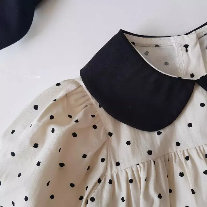 Choucream - Korean Baby Fashion - #babyoutfit - Dot Collar Bodysuit - 6