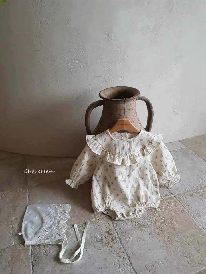 Choucream - Korean Baby Fashion - #babyoutfit - Lucy Flower Frill Bodysuitr