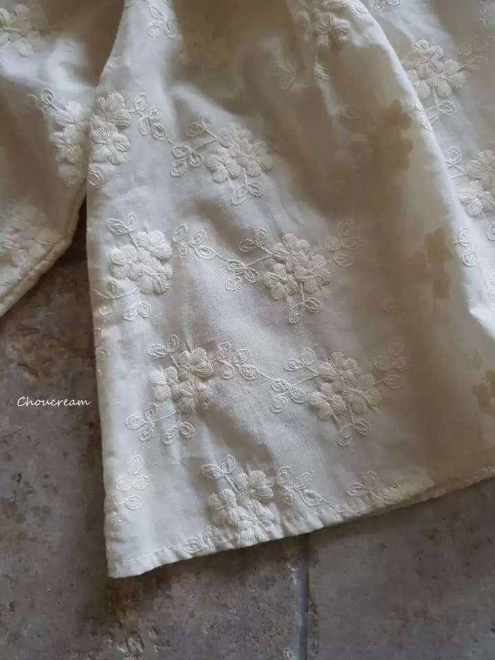 Choucream - Korean Baby Fashion - #babyoutfit - Embrodiery Flower Blouse - 8