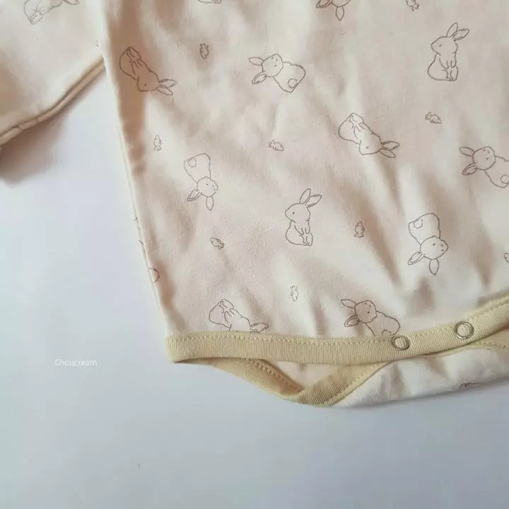 Choucream - Korean Baby Fashion - #babyoutfit - Rabbit Bonnet Bodysuit Yellow - 5