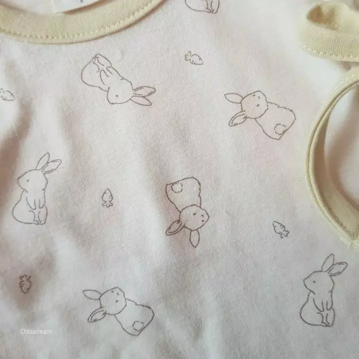 Choucream - Korean Baby Fashion - #babyoutfit - Rabbit Bonnet Bodysuit Yellow - 6
