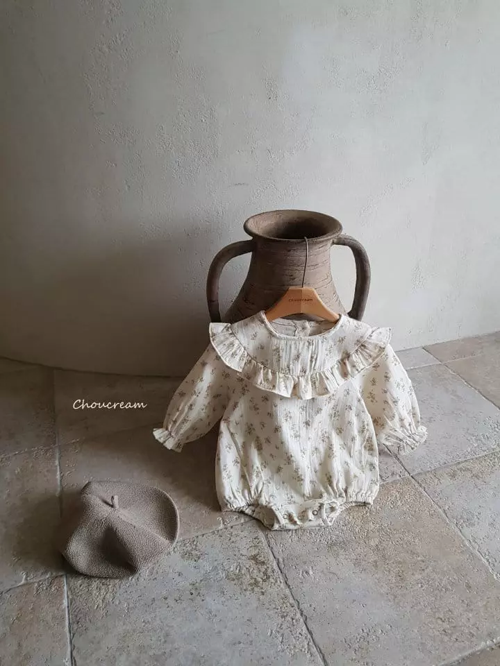 Choucream - Korean Baby Fashion - #babywear - Lucy Flower Frill Bodysuitr - 3