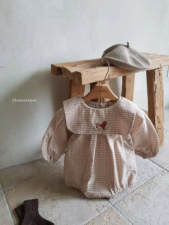 Choucream - Korean Baby Fashion - #onlinebabyboutique - Squirrel Collar Bodysuit - 12