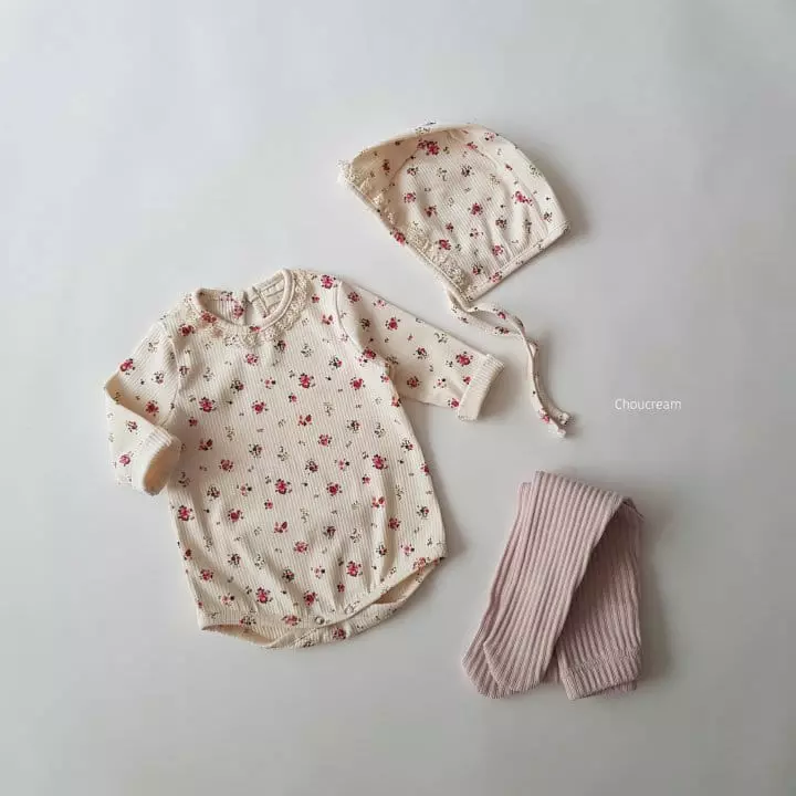 Choucream - Korean Baby Fashion - #onlinebabyboutique - Lolo Flower Lace Bodysuit - 5