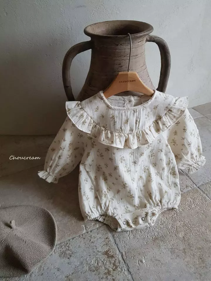 Choucream - Korean Baby Fashion - #babywear - Lucy Flower Frill Bodysuitr - 4
