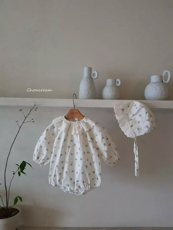 Choucream - Korean Baby Fashion - #onlinebabyboutique - Mable Bonnet Bodysuit - 2