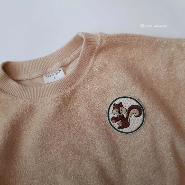 Choucream - Korean Baby Fashion - #onlinebabyshop - Squirrel Terry Top Bottom Set - 12