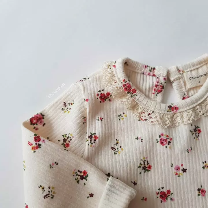 Choucream - Korean Baby Fashion - #onlinebabyshop - Lolo Flower Lace Bodysuit - 6