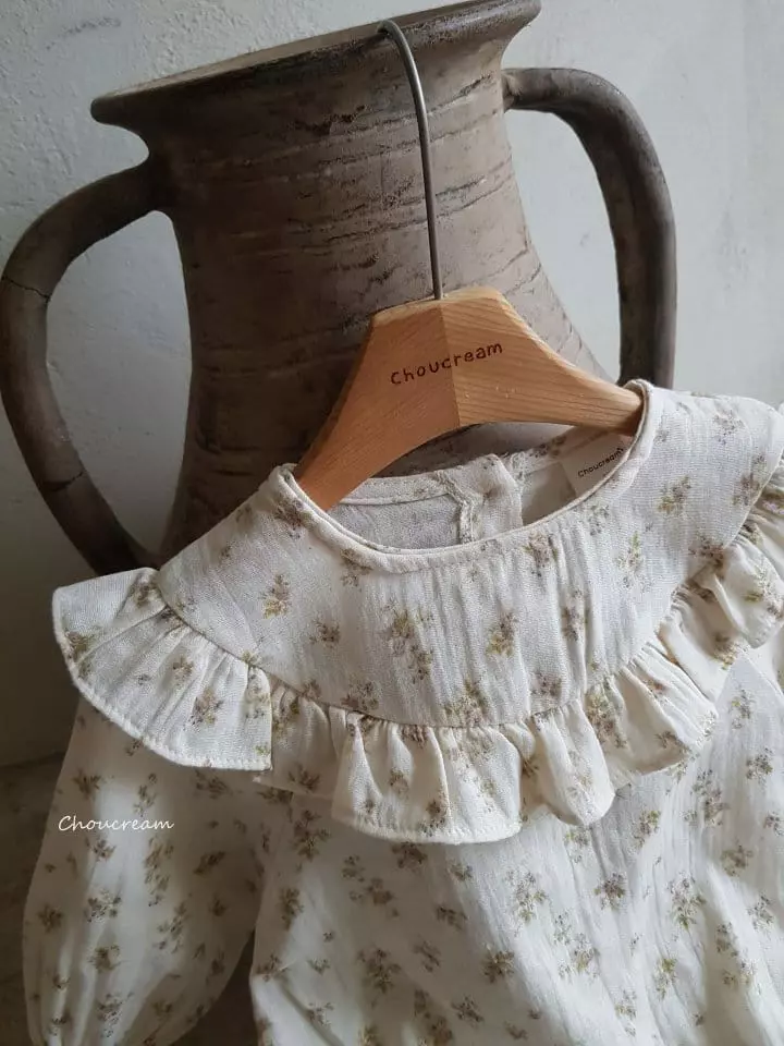 Choucream - Korean Baby Fashion - #onlinebabyshop - Lucy Flower Frill Bodysuitr - 5