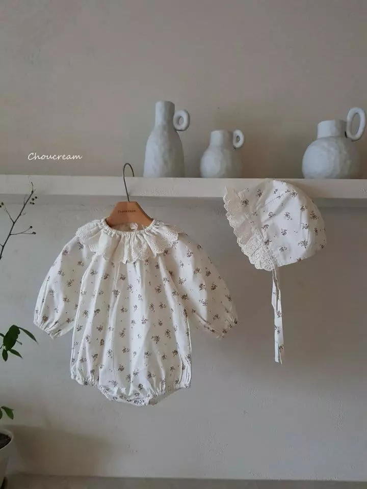 Choucream - Korean Baby Fashion - #onlinebabyshop - Mable Bonnet Bodysuit - 3