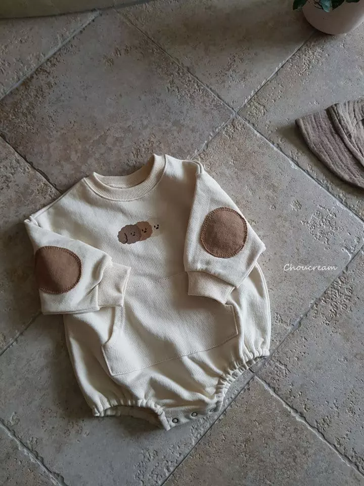 Choucream - Korean Baby Fashion - #onlinebabyshop - Patch Sweatshirt Bodysuit - 8
