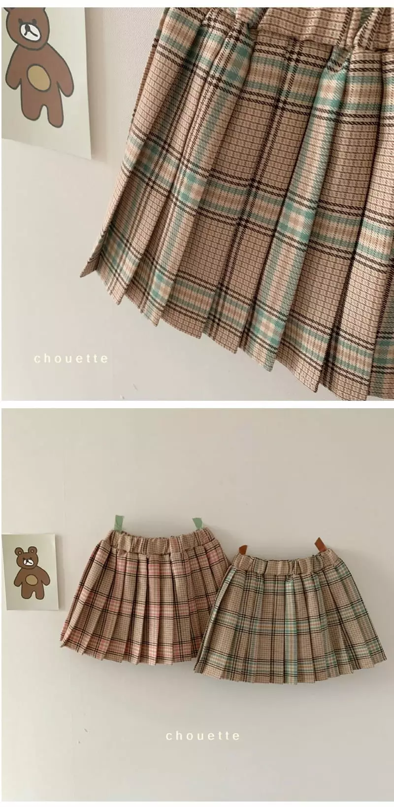 Chouette - Korean Children Fashion - #Kfashion4kids - Shu Check Wrinkle Skirt - 5